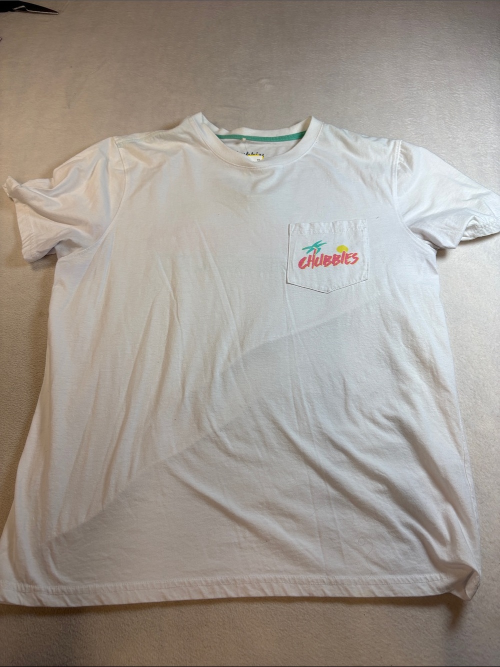 Two chubbies White Short Sleeve Pocket Tees ~ two for the price of one